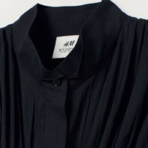 H&M STUDIO COLLECTION Puff-sleeved cotton blouse cocktail special occasion top - Picture 3 of 3